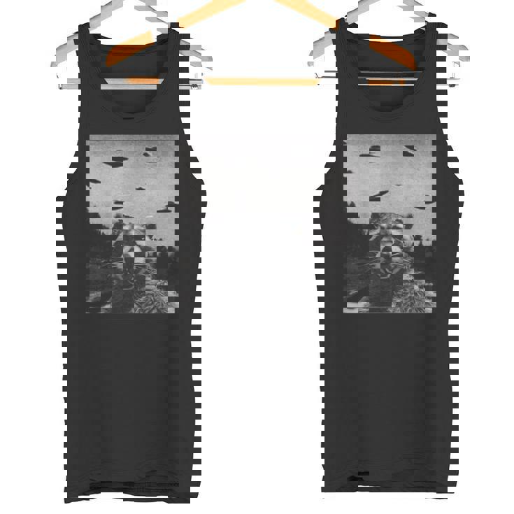 Alien Raccoon Tank Top - Sci-Fi Fun for UFO Enthusiasts