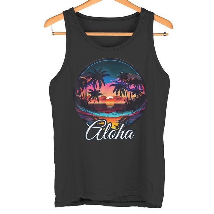 Aloha Hawaii The Hawaiian Island Palm Beach Maui Kauai Tank Top