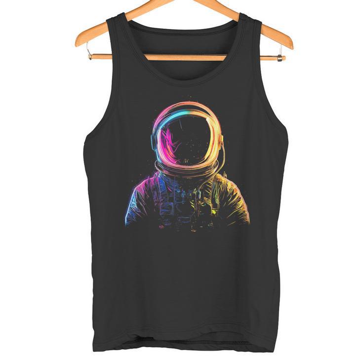 Astronaut Motif Illustration Astronaut Tank Top