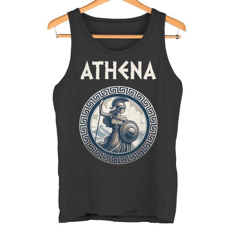Camiseta Sin Mangas De Atenea Diosa Griega | Diseño Blackwork En Tela Ligera | Ideal Para Verano O Capas | Talle único