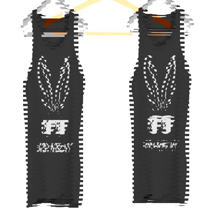 Bad Hare Day Bunny Rabbit Glasses Cool Meme Pun Tank Top