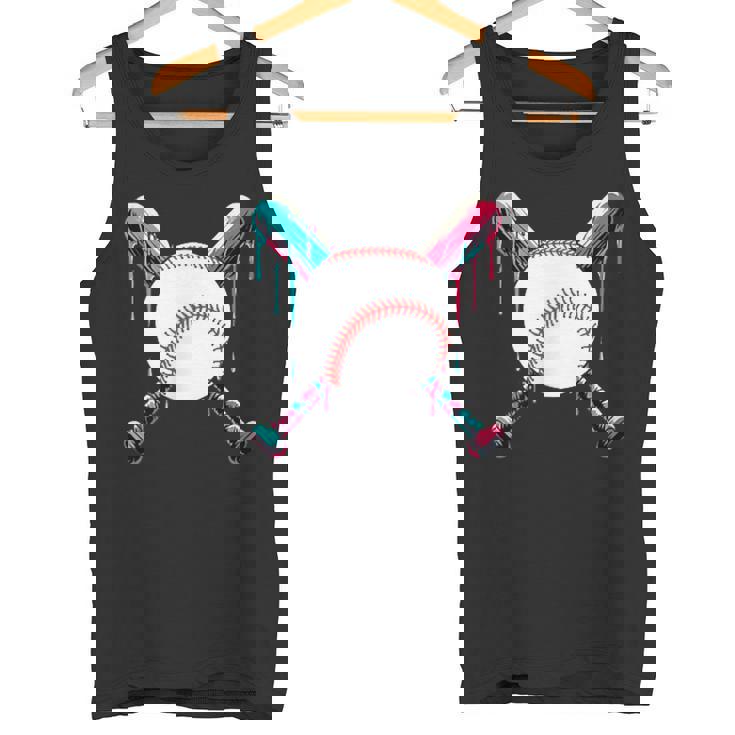 Baseball Bat Drip With Melting Ice Cream Drippy Pocket Tank Top