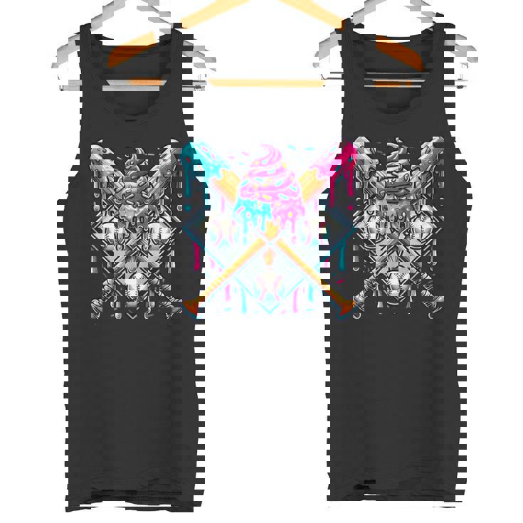 Baseball Drip For Boys Ice Cream Drip Youth Boys Baseball Tank Top