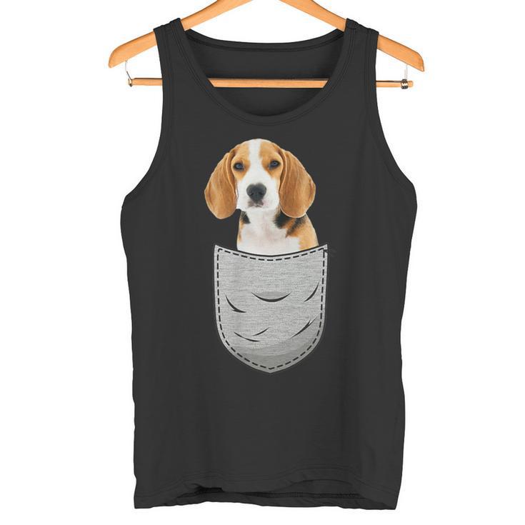 Beagle In The Chest Pocket Pocket For Dog Owners Tank Top