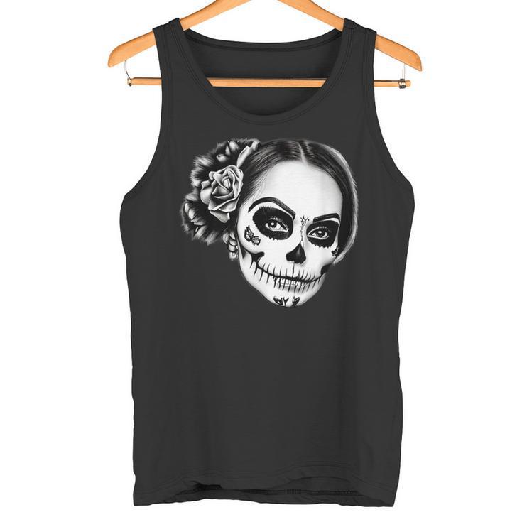 Beautiful La Catrina Santa Muerte Mexican Tank Top