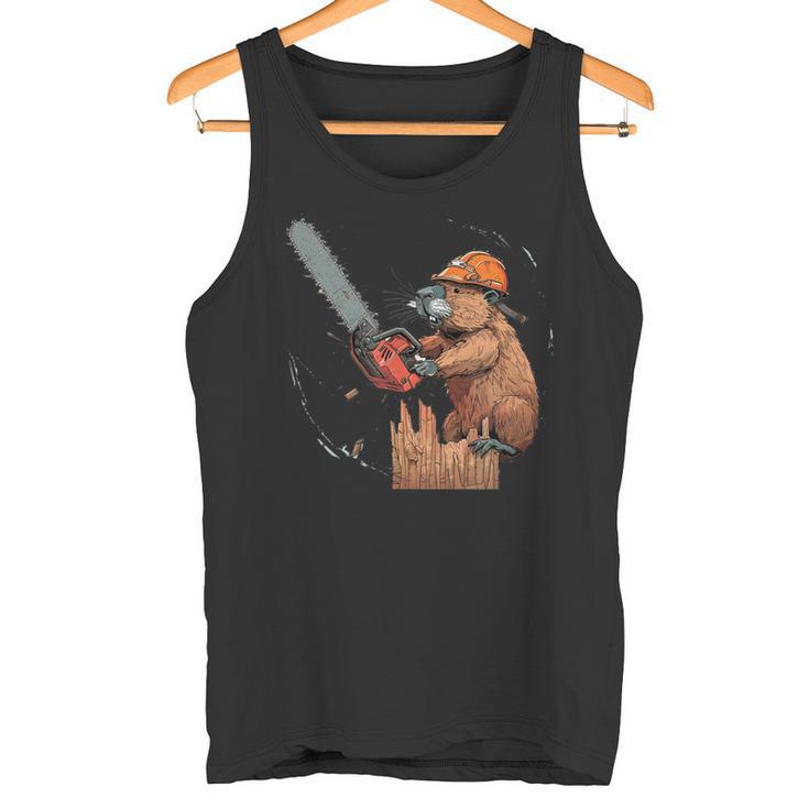 Beaver Lumberjack Chainsaw Tank Top