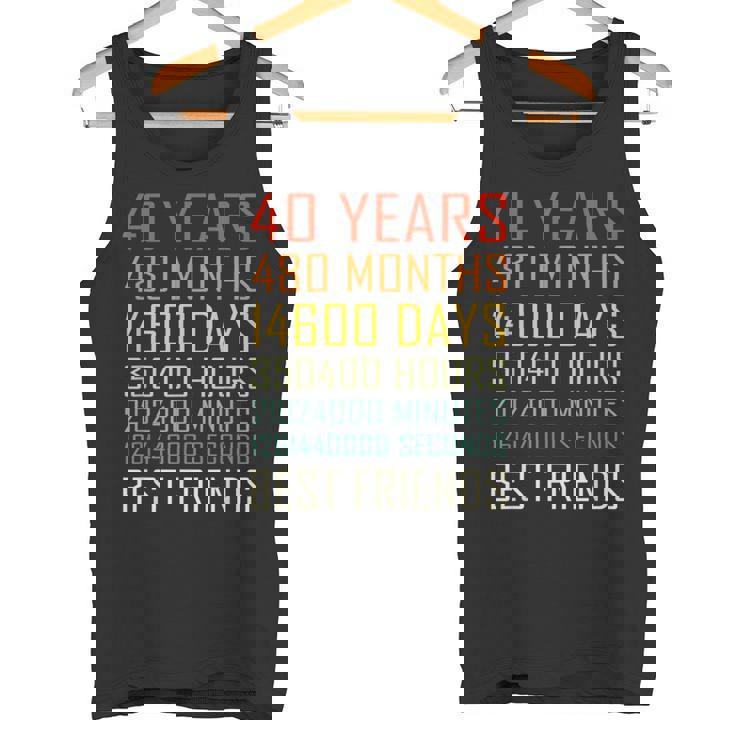 Best Friends Vintage 40 Years Friendship Anniversary Tank Top