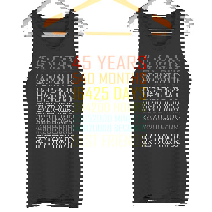 Best Friends Vintage 45 Years Friendship Anniversary Tank Top