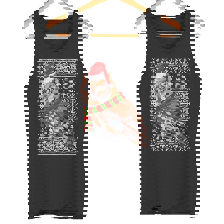 Bird Xmas Santa Hat Eastern Screech-Owl Ugly Christmas Tank Top