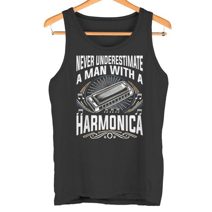 Blues Harp Harmonica Tank Top