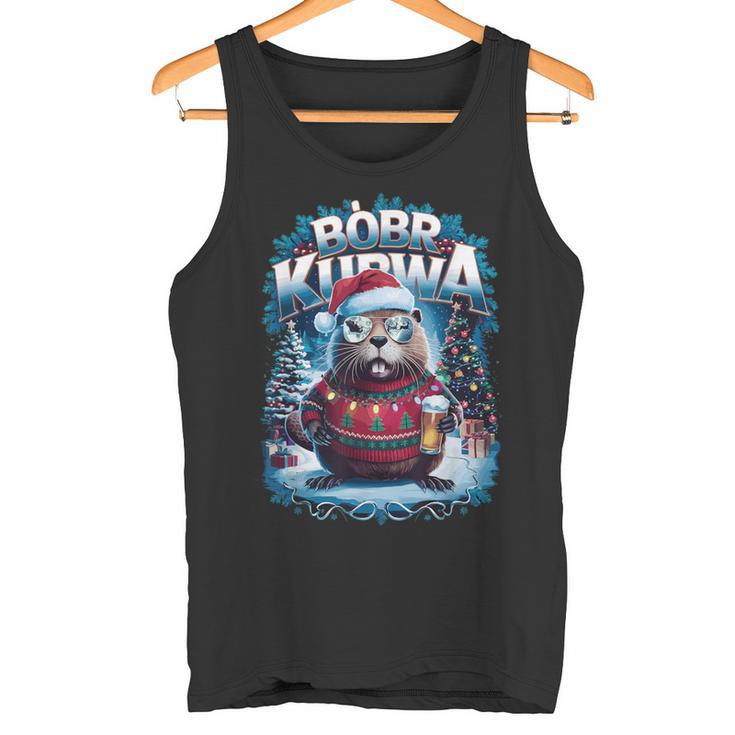 Bóbr Christmas Jumper Christmas Bieber Kurwa Costume Bobr Tank Top