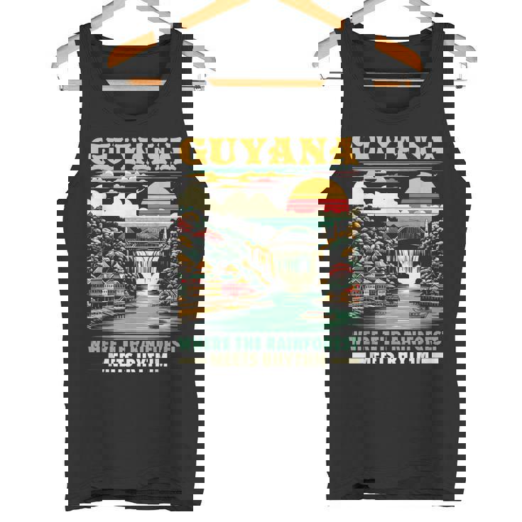 Born In Guyana Flag Travel Country Guyanese Pride Tank Top