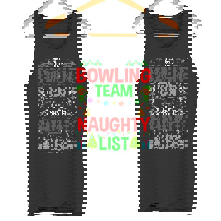 This Bowling Team On Naughty List Cute Christmas Elf Tank Top