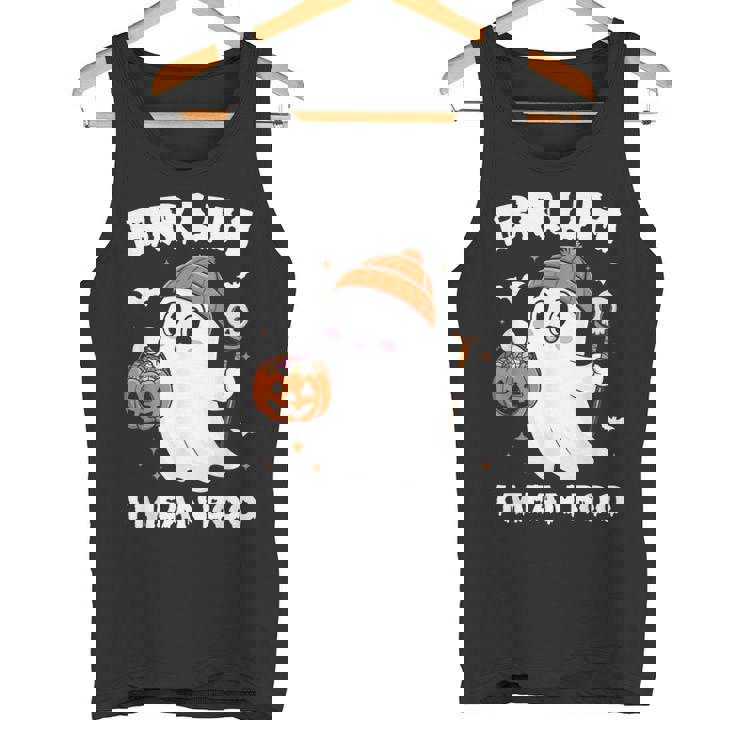 Bruh Ghost Halloween Shirt Boo Pumpkin Boys Kids Toddler Tank Top