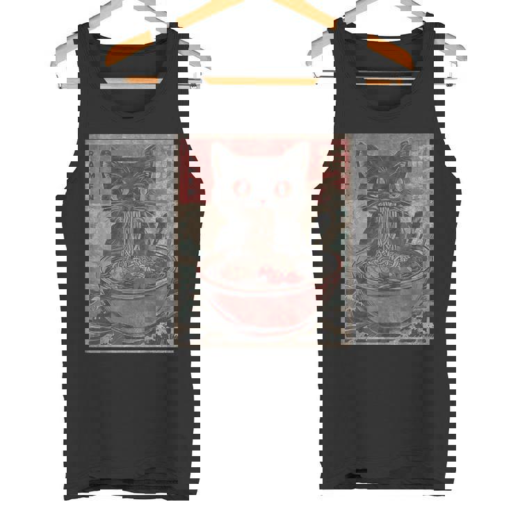 Cat Ramen S Gráficas Divertidas Japonesas Kawaii Cat Anime Regalos Camiseta sin mangas