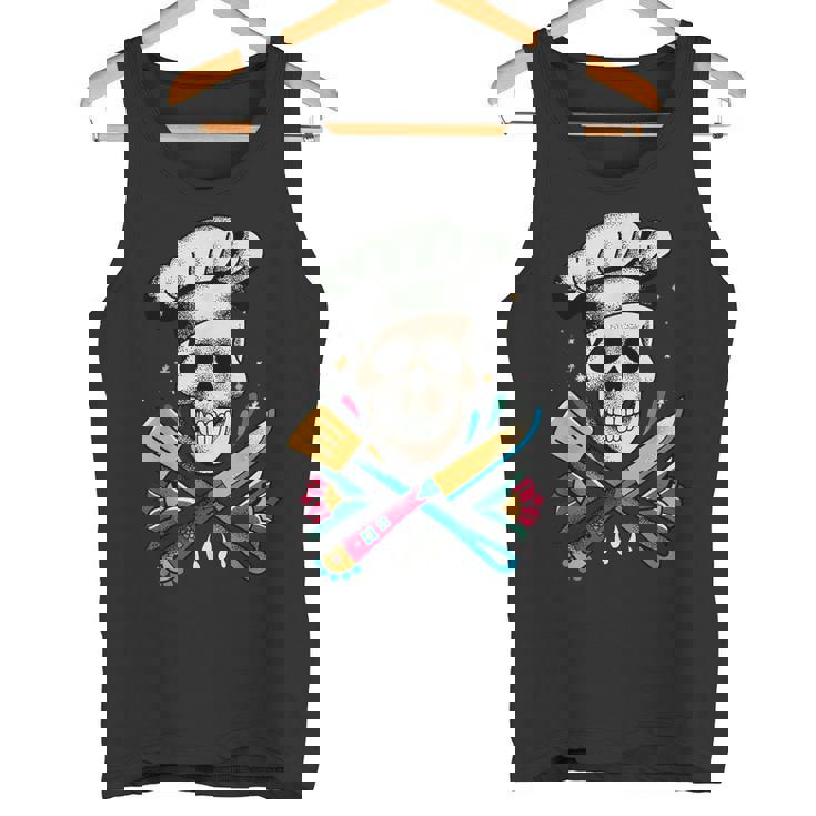 Chef Calavera Cráneo De Cocinero Cráneo De Chef Camiseta sin mangas