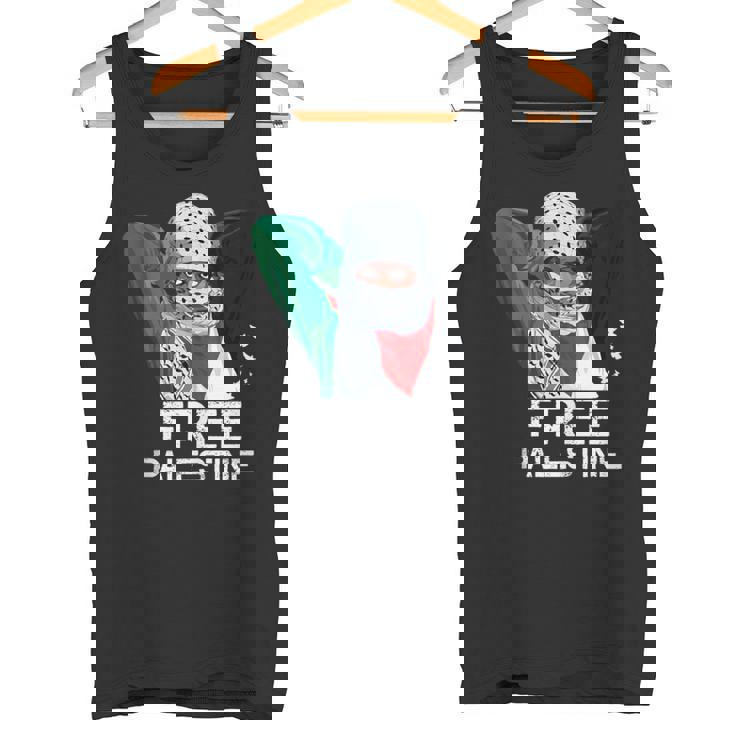 Chica Palestina Libre Palestina Bufanda Shemagh Sin Mangas Camiseta sin mangas