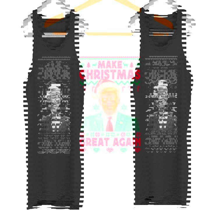 Make Christmas Great Again Santa Trump Christmas Ugly Camiseta sin mangas