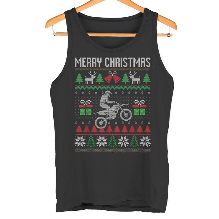 Christmas Jumper Motocross Dirt Bike Racing Christmas Sports Ugly Tank Top