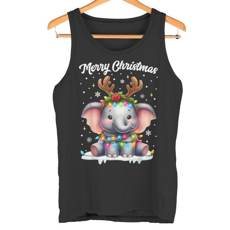 Christmas Outfit Christmas Jumper Elephant Christmas Tank Top