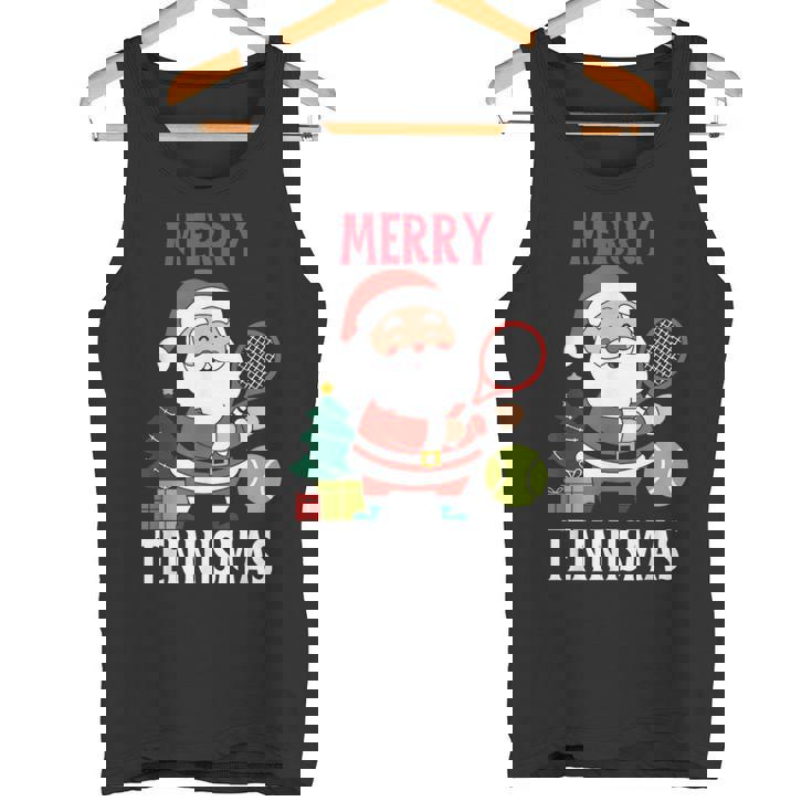 Christmas Tennis Pajamas Matching Xmas Tennis Racket Holiday Tank Top