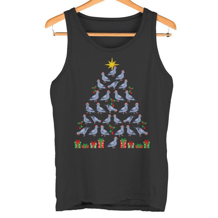 Christmas Tree Doves Pigeon Breeder Christmas Tank Top