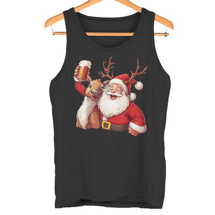 Christmas Tree Santa Reindeer Christmas Tank Top