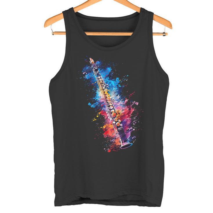 Clarinet Instrument On Colourful Painted Clarinet Tank Top