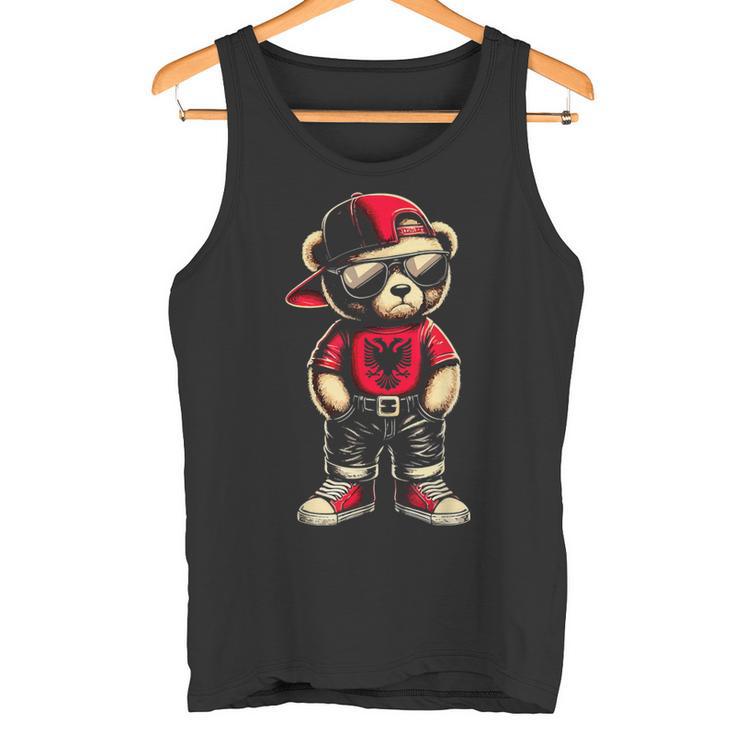 Cool Albanischer Teddybär Albanien Flagge Outfit Street Tank Top