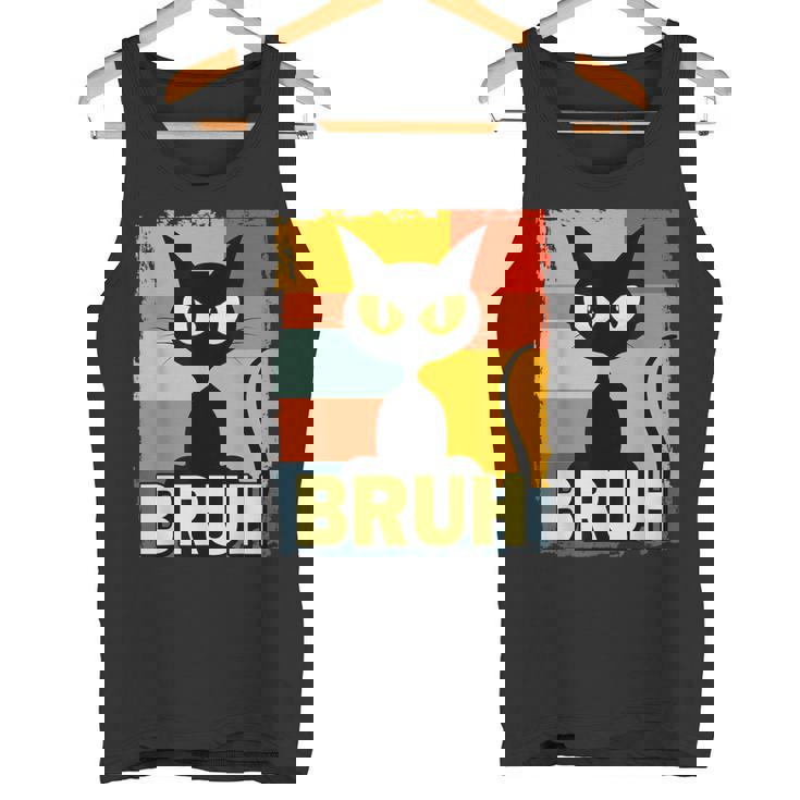Cool Cat Bruh Slang Cat Meme Culture Cat Sarcastic Tank Top