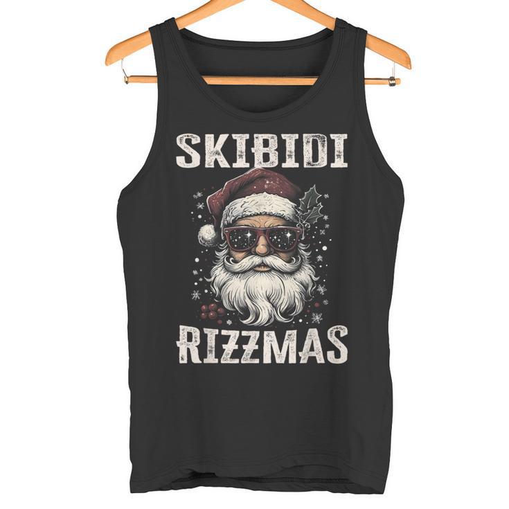 Cool Santa Claus With Sunglasses Skibidi Rizzmas Tank Top