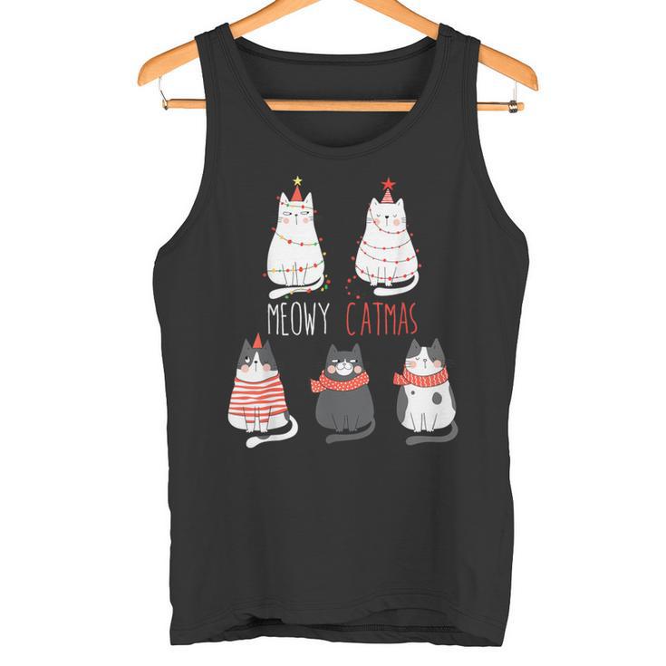 Cute Cats Xmas Kitten Christmas Outfit Christmas Tank Top