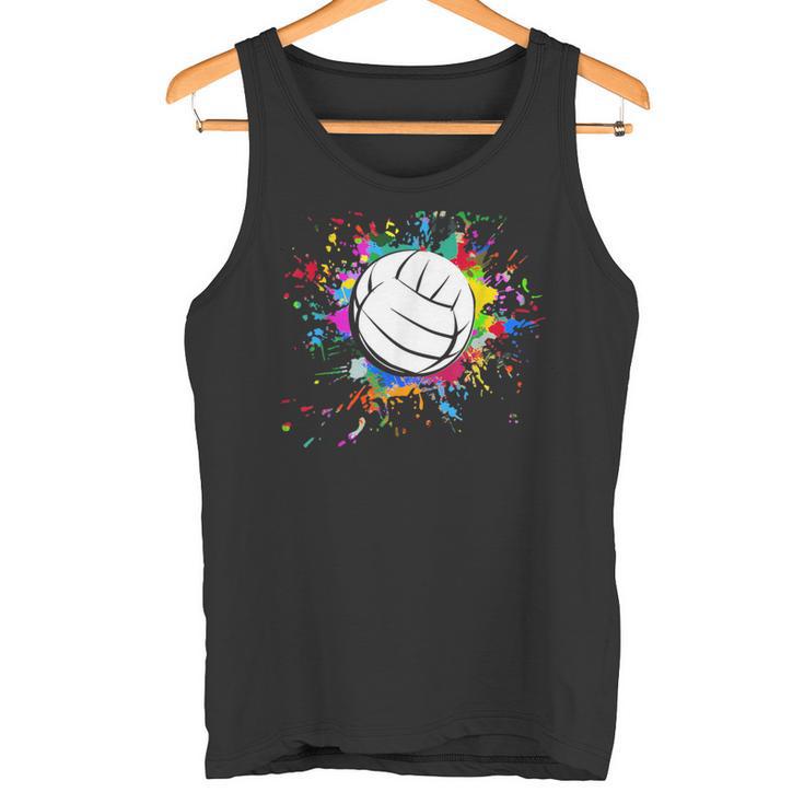 Cuteolleyball Ball Watercolor Colorful Paint Splash Tank Top