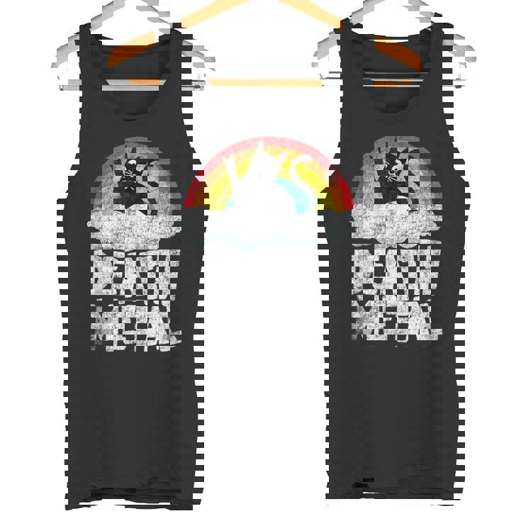 Death Metal Gato Retro Arco Iris Metalfan Heavy Metal Sin Mangas Camiseta sin mangas