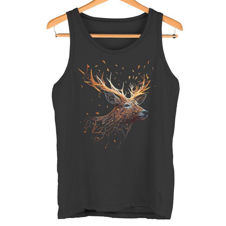 Deer Animal Motif Elk Forest Animal Print Deer Tank Top