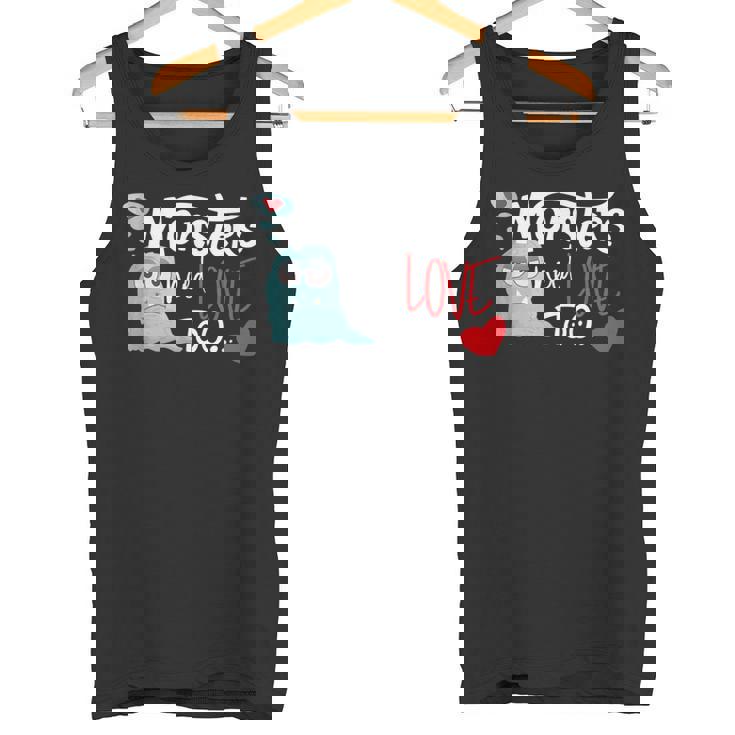 Día De Sanalentín Amor Monstruo Monstruos Necesitan Amor También Camiseta sin mangas