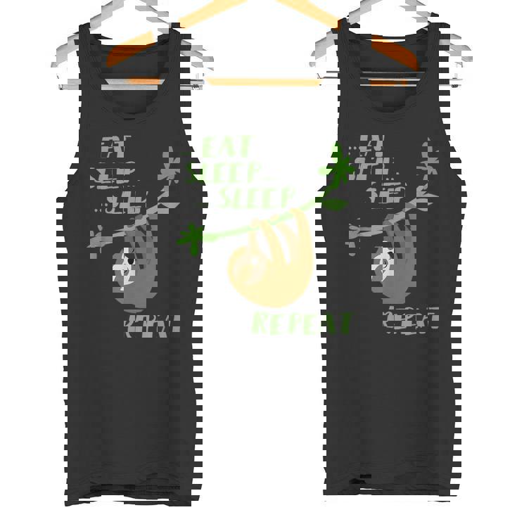 Divertida Con Texto Eat Sleep Repeat Camiseta sin mangas