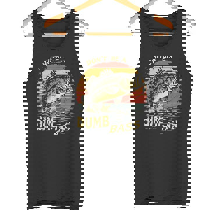 Dont Be Dumb Bassintage Sunset Divertido Pesca Cita Meme Camiseta sin mangas