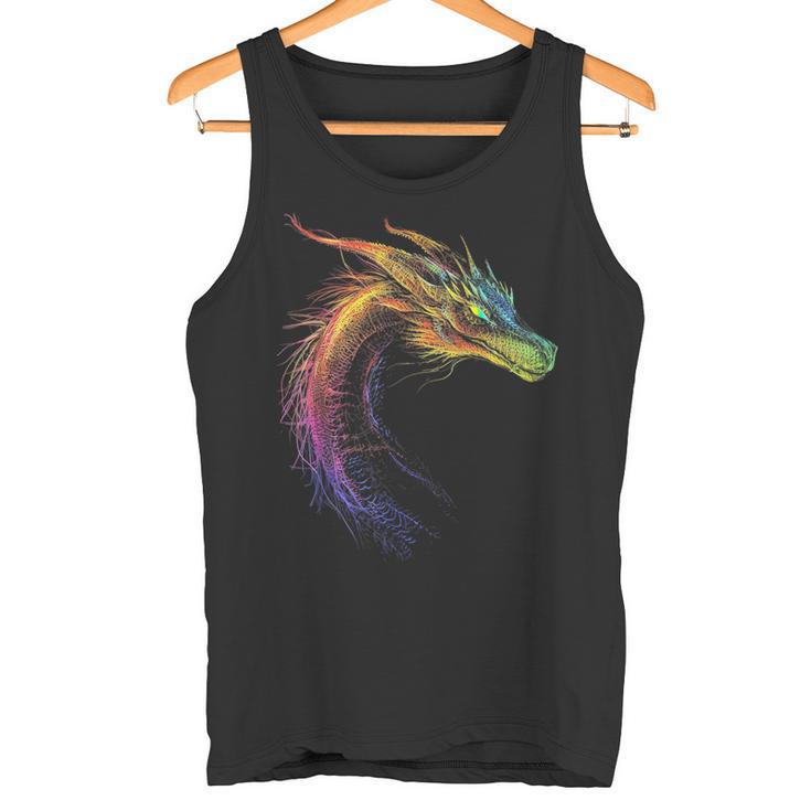 Dragón Dibujo Colorido Animales Obras De Arte Camiseta sin mangas