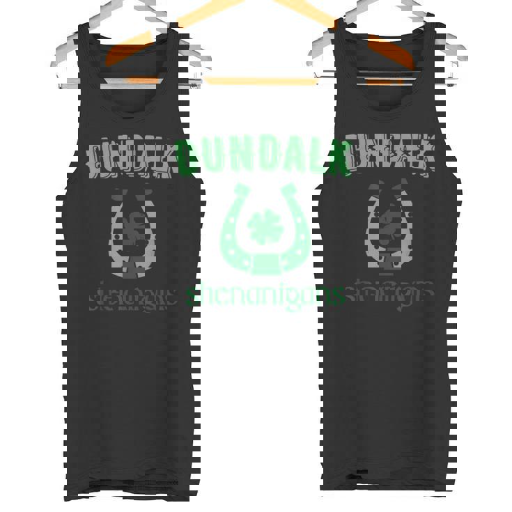 Dundalk Shenanigans St Patrick's Day Lucky Horseshoe Clover Tank Top
