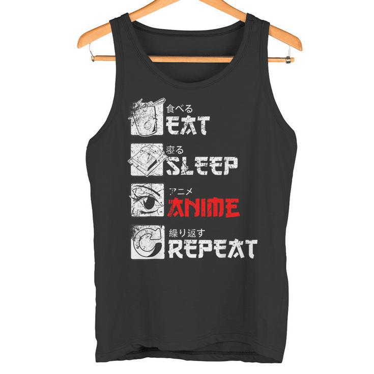 Eat Sleep Anime Repeat Manga Anime Manga Japan Outfit Tank Top