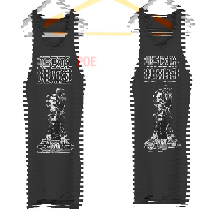 Edgar Allan Poe Dj Humor Literario Poe-Tential Unlocked Sin Mangas Camiseta sin mangas