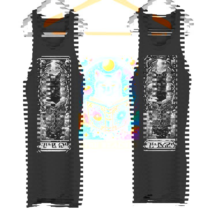 El Lector Tarot Card Cat Libros Amantes Camiseta sin mangas