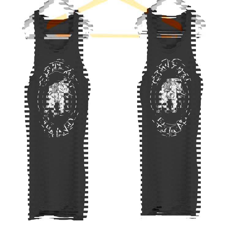 Elephant Animal Chiang Mai Thai Flag Bangkok Thailand Tank Top