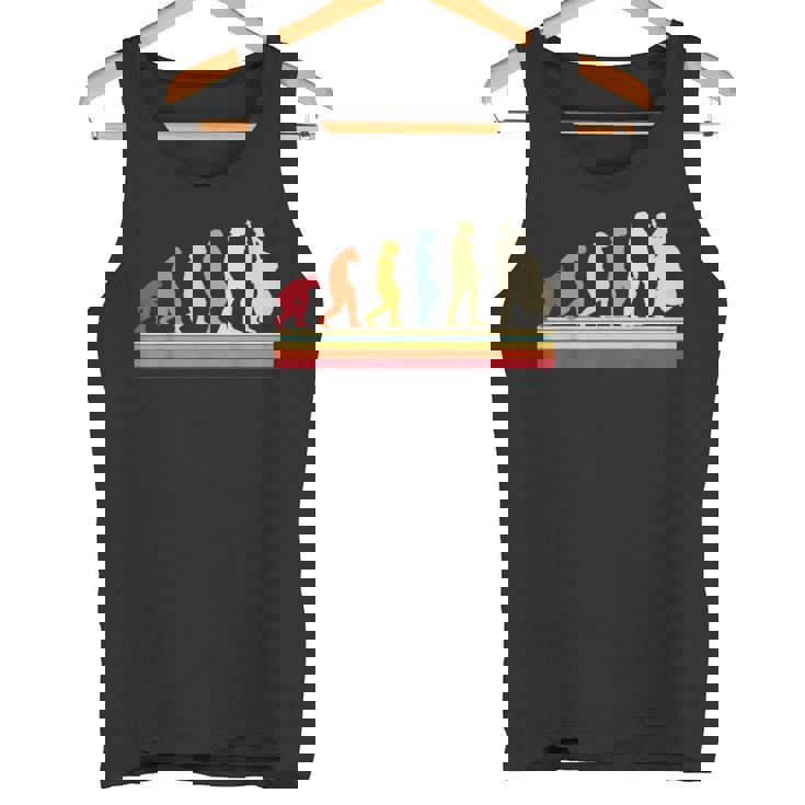 Evolución Del Hombre Contrabajo Música Retrointage Bajista Camiseta sin mangas