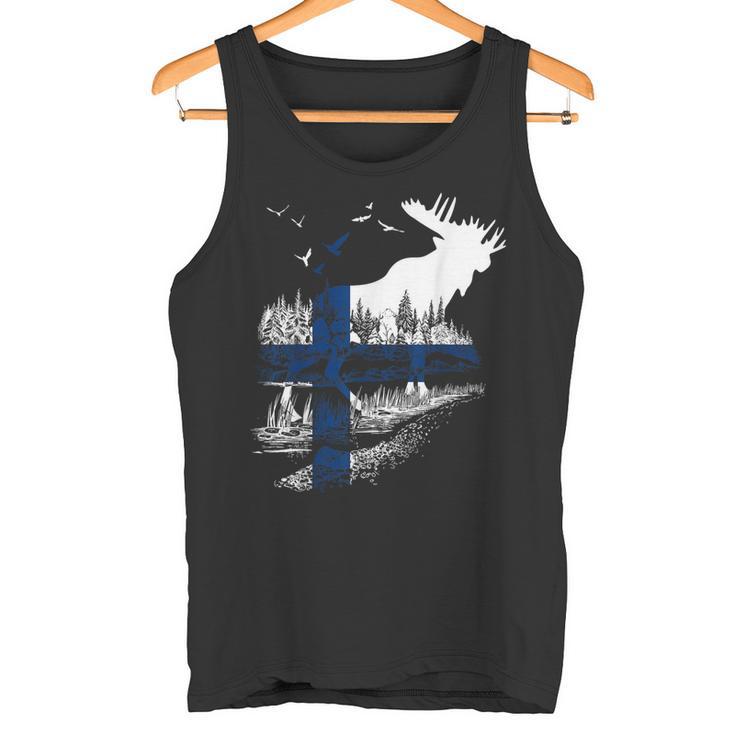 Finland Flag Elk Finland Tank Top