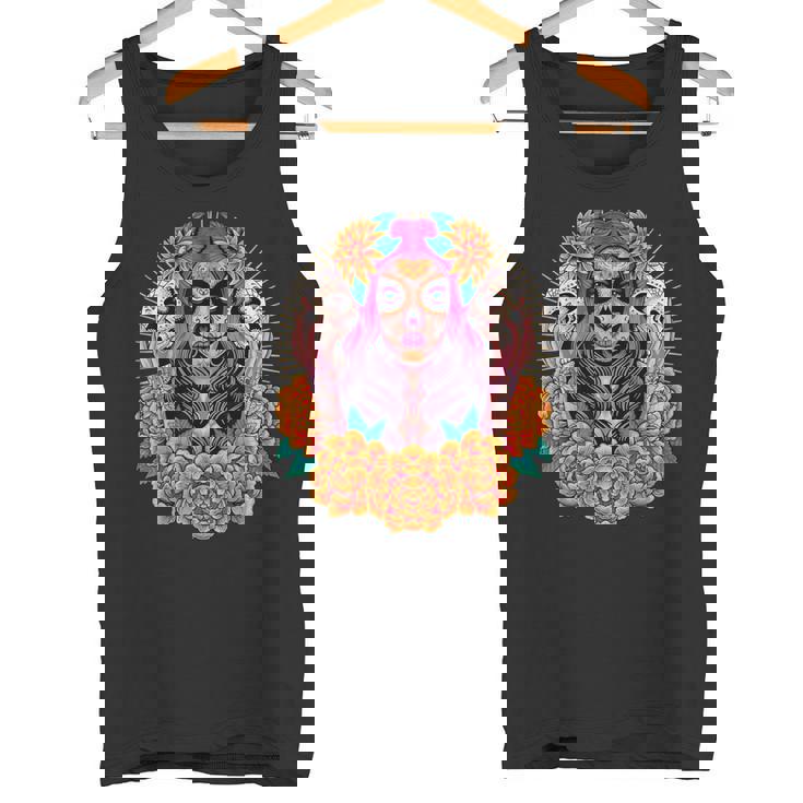 Fleurs De Crâne De La Catrina Dia De Los Muertos Débardeur e