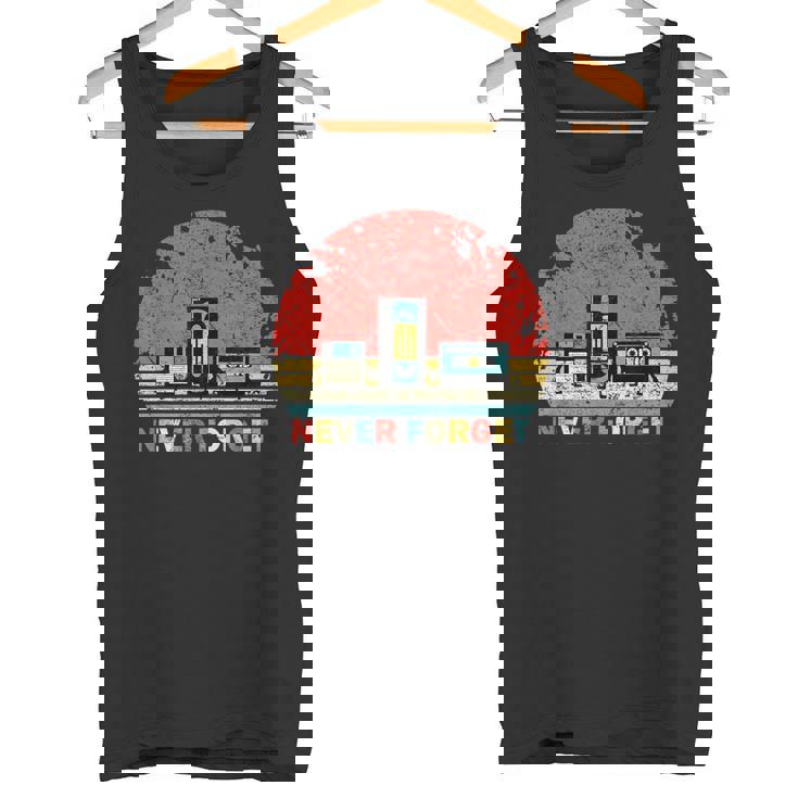 Never Forget Floppyhs Cassette Retrointage Divertido Camiseta sin mangas
