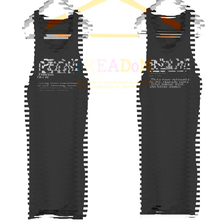 Freadom Definition Freadom Reading I Read Banned Books Tee Tank Top