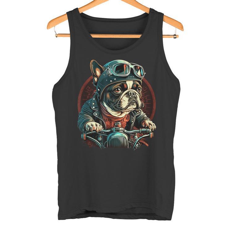 French Bulldog Cool Biker Motorcycle Riding Frenchie Tank Top